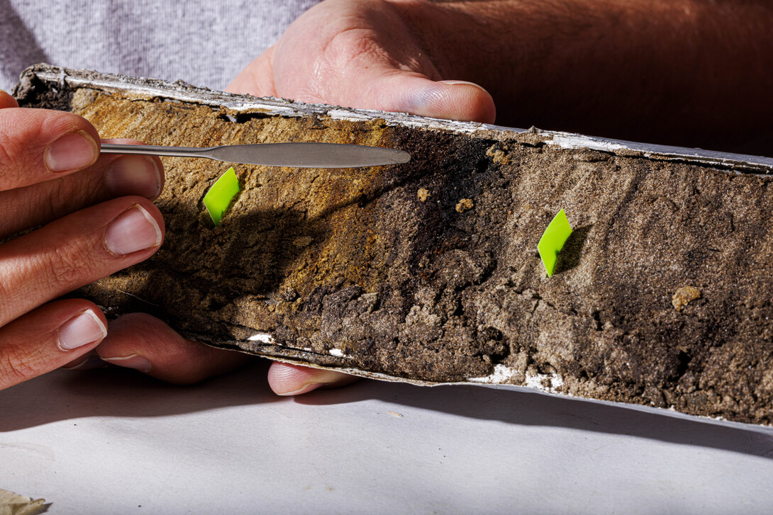photo of core sample from Nebraska Sand Hills
