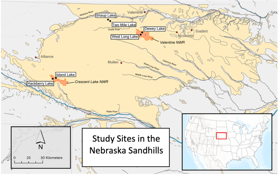 Map of study site in the Nebraska Sandhills